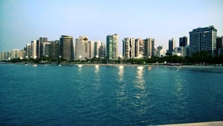 Vibrant Urban Landscape by the Waterfront wallpaper