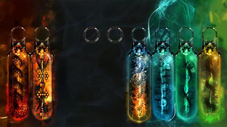 Mystical Elements in Transparent Urns wallpaper