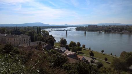 Scenic View of Esztergom by the Duna River wallpaper