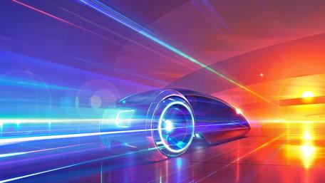 Futuristic Journey Through Light and Speed wallpaper