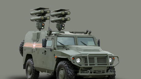 Military Vehicle with Defense Systems Showcase wallpaper