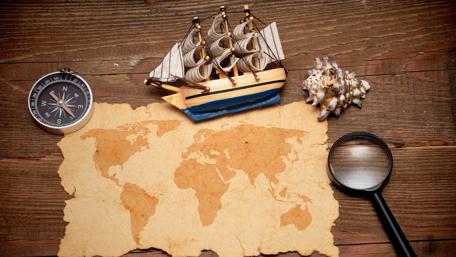 Adventure Awaits with World Map and Compass wallpaper