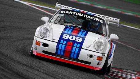 Classic Martini Racing Porsche in Action wallpaper