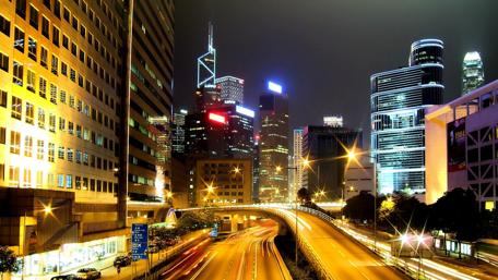 Vibrant City Lights at Night wallpaper