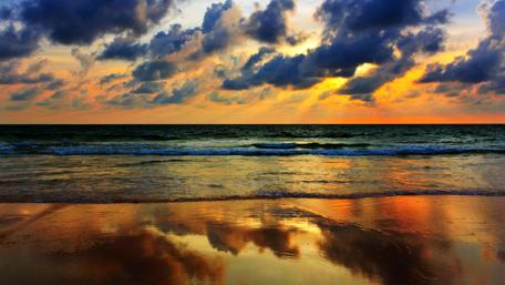 Sunset Symphony on the Beach wallpaper