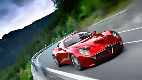 Alfa Romeo on a Winding Road wallpaper
