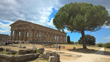 Ancient Greek Ruins Surrounded by Nature wallpaper