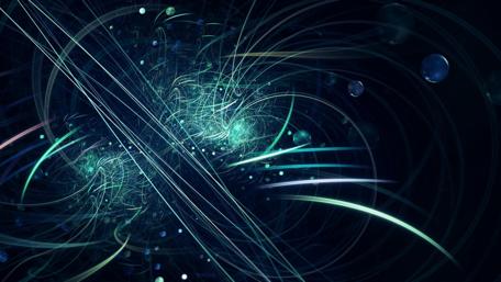 Futuristic Neon Swirls Through Darkness wallpaper