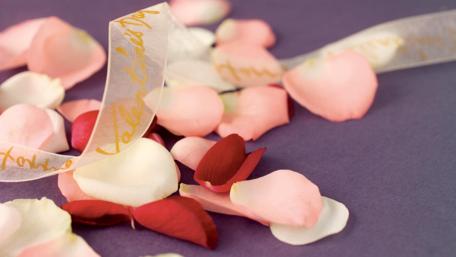 Delicate Petals and Ribbon for Romance wallpaper