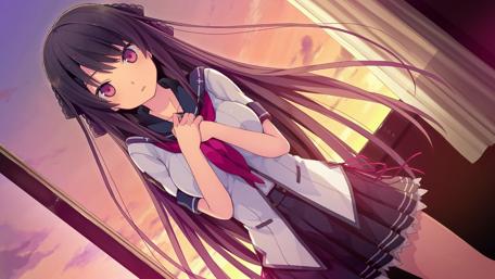 Twilight Serenade with Anime Schoolgirl wallpaper
