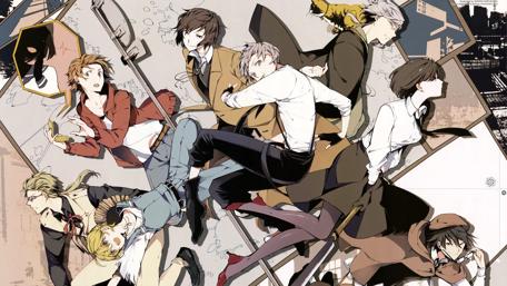 Anime Friends in Abstract Harmony wallpaper