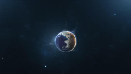 Majestic Earth Surrounded by Stars wallpaper