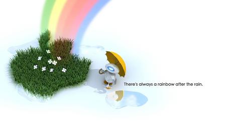 Uplifting Quote with Rainbow and Rain Metaphor wallpaper