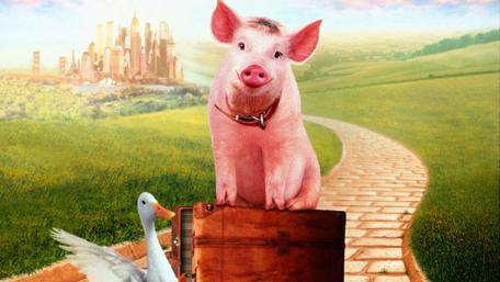Adventurous Pig on a Quirky Journey wallpaper