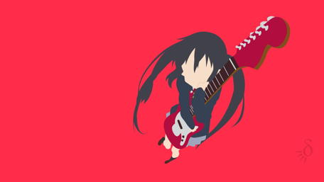 Rocking Guitar Solo on Red Background wallpaper