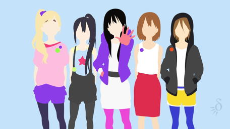 Silhouetted Anime Characters Burst with Color wallpaper