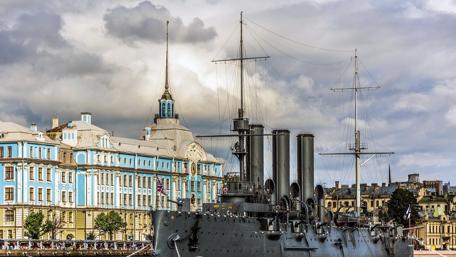 Historic Cityscape with Majestic Warship wallpaper