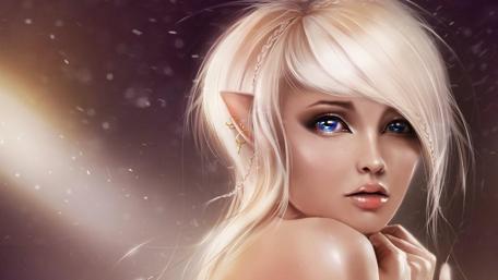 Mystical Elf in Ethereal Dreamland wallpaper