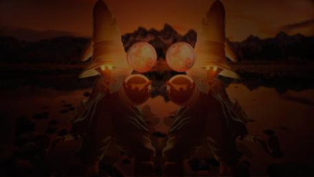 Mysterious Figures Beneath the Enchanted Moonlight wallpaper