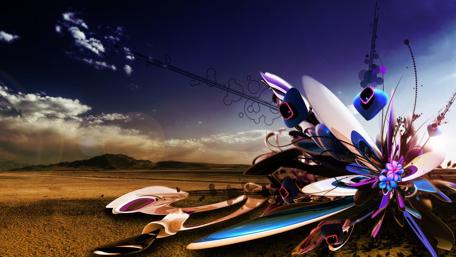 Dreamscape of Surreal Colors and Forms wallpaper