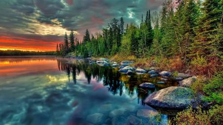Tranquil Reflection of Nature's Beauty wallpaper