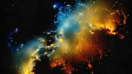 Cosmic Dance of Colorful Nebulae wallpaper