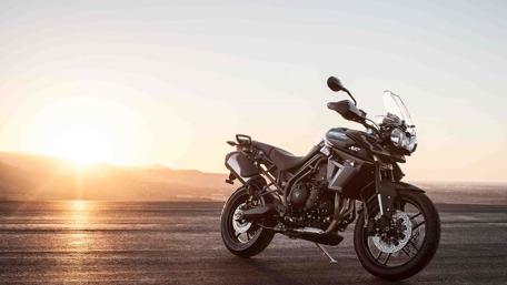 Sunset Ride on a Motorcycle wallpaper