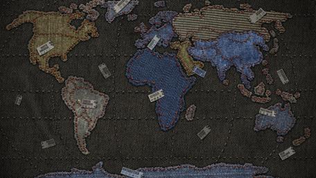 World Map Made of Denim Textiles wallpaper
