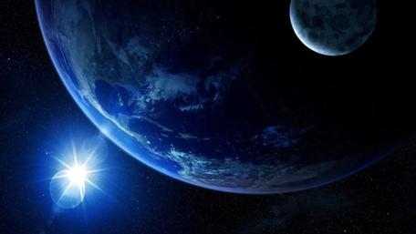Celestial Beauty of Earth and Moon wallpaper