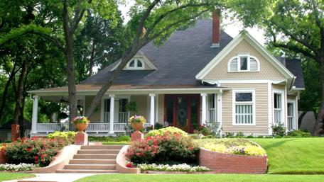 Charming City Home Surrounded by Lush Gardens wallpaper