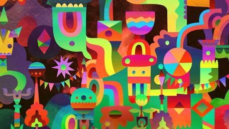 Vibrant Abstract Shapes and Colors Mix Together for a Unique Look wallpaper