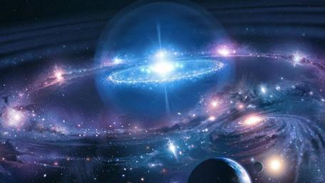 Galaxy Whirl: A Cosmic Dance of Stars and Planets wallpaper