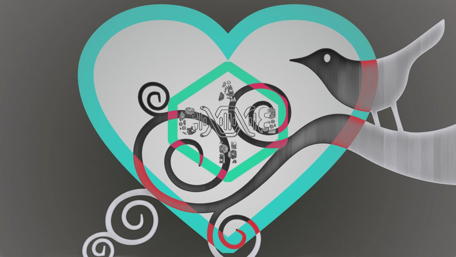 Whimsical Nature Heart Design wallpaper