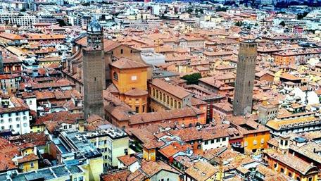Vibrant Aerial View of Bologna Cityscape wallpaper