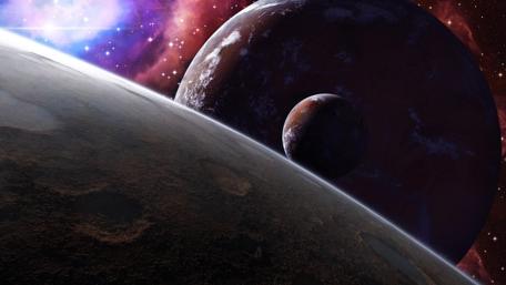Cosmic Journey Through Vibrant Planets wallpaper