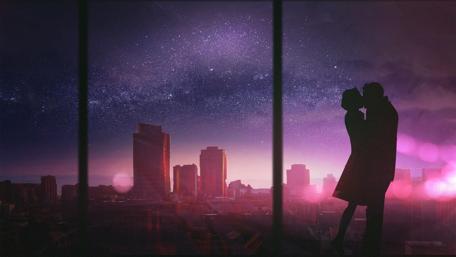 Starry Night Embrace wallpaper