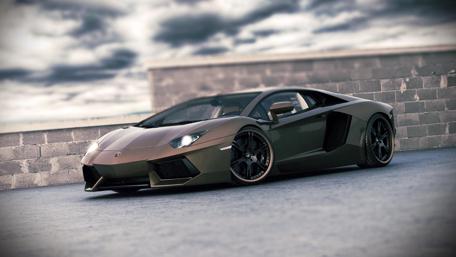 Sleek and Powerful Lamborghini in Urban Setting wallpaper
