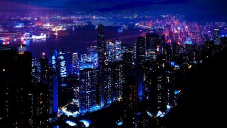 Majestic Night Cityscape View wallpaper