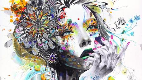 Abstract Portrait of Thoughtful Beauty wallpaper