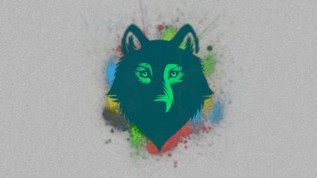 Vibrant Wolf Silhouette in Abstract Colors wallpaper