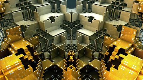 Geometric Harmony in Abstract Blocks wallpaper