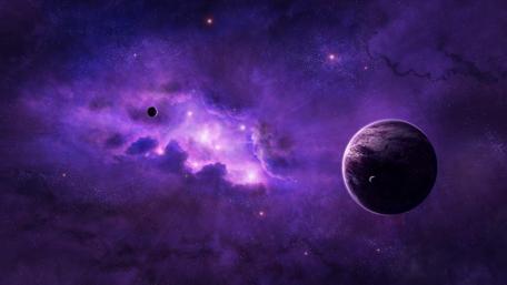Galactic Mysteries in Purple Hue wallpaper