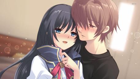 Tender Moment Between Anime Couple wallpaper