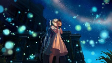 Dreamy Night Light in Anime World wallpaper