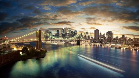 Manhattan Skyline at Twilight wallpaper