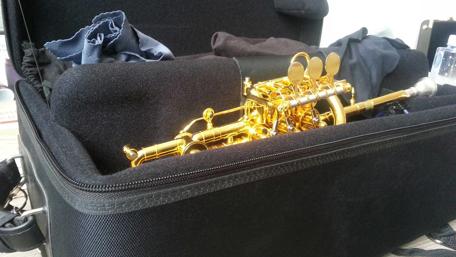 Golden Saxophone in a Black Case wallpaper