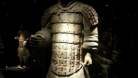 Ancient Warrior Sculpture in Detail wallpaper