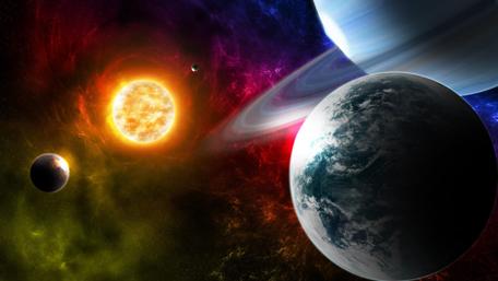 Eternal Cosmic Dance of Celestial Giants wallpaper