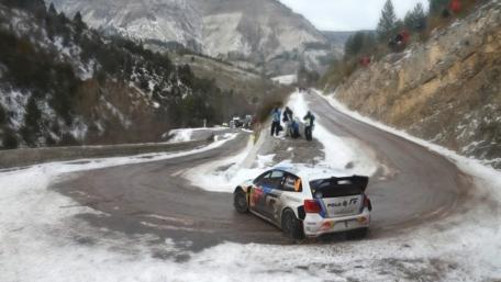 Winter Rally Adventure on Snowy Mountain Road wallpaper