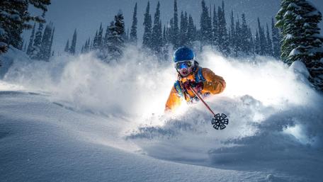 Winter Skiing Adventure in Pristine Powder wallpaper
